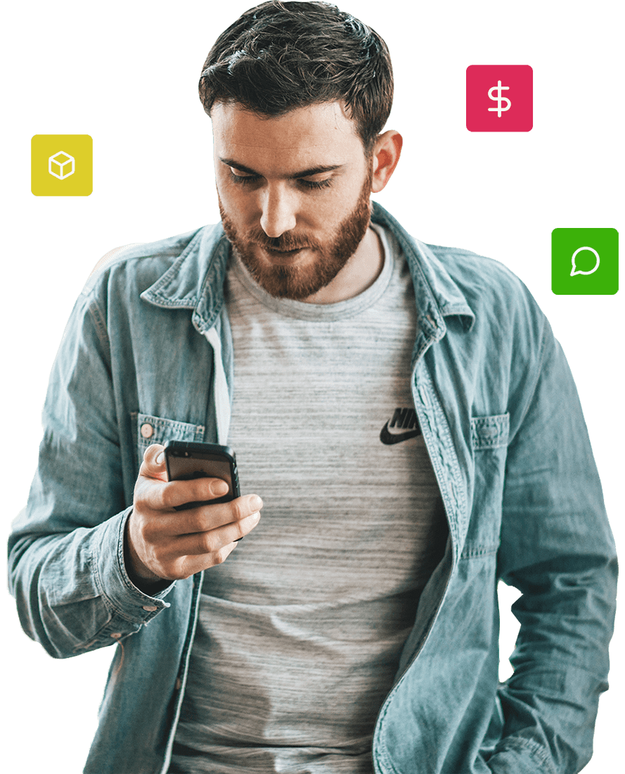 Member using digital banking on a mobile device